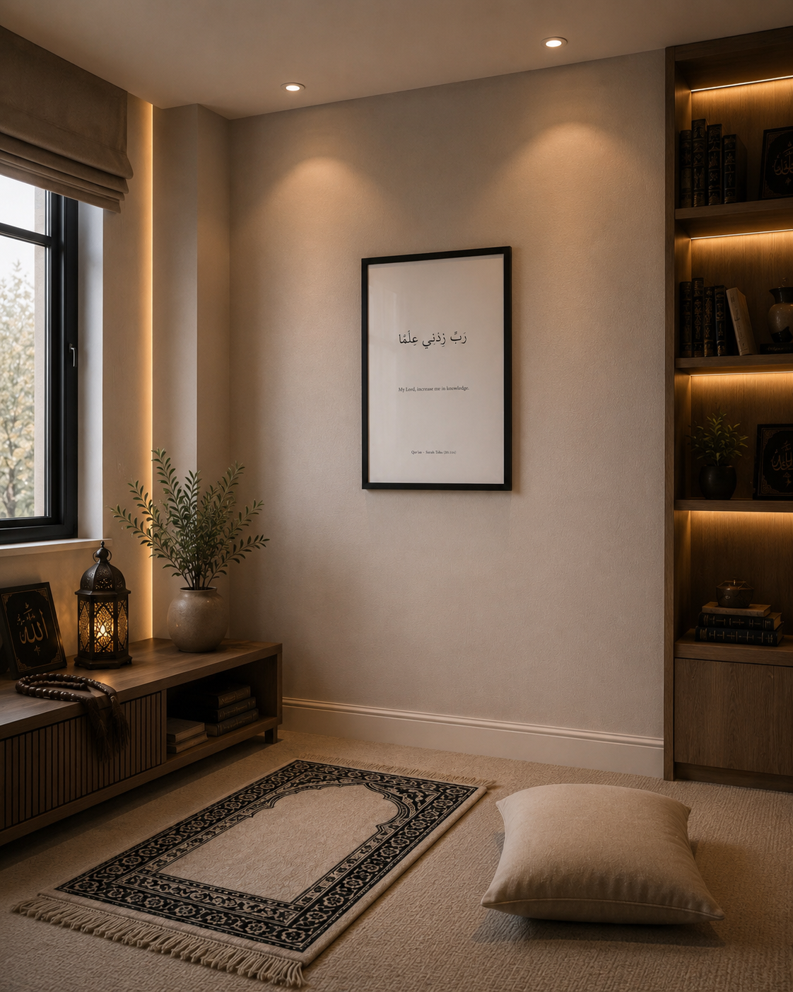 Rabbi Zidni Ilma – Framed Qur’anic Wall Art Size A2 (42cm x 59.4cm)
