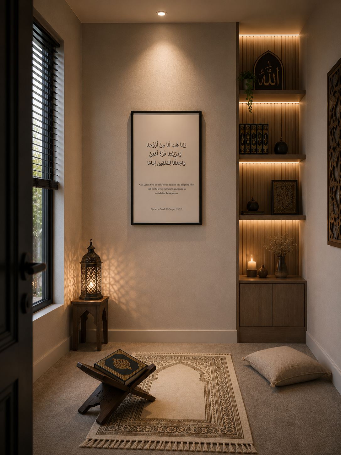Rabbana Hablana Min Azwajina – Islamic Wall Art | Qur’an 25:74 | A2 Frame