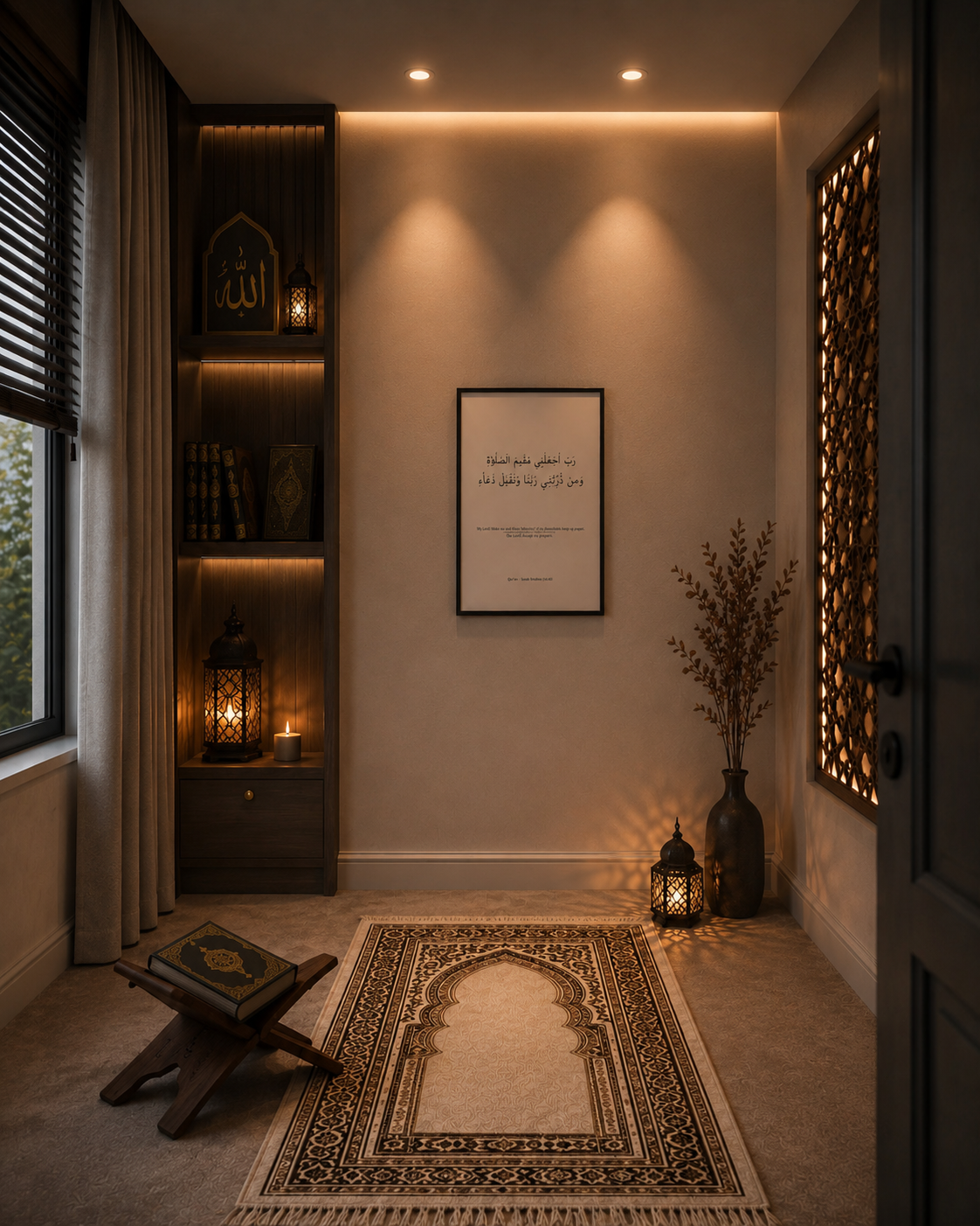 Prayer for Steadfast Salah Islamic Wall Art | Rabbi Aj’alni Muqeem As-Salah | A2 Frame