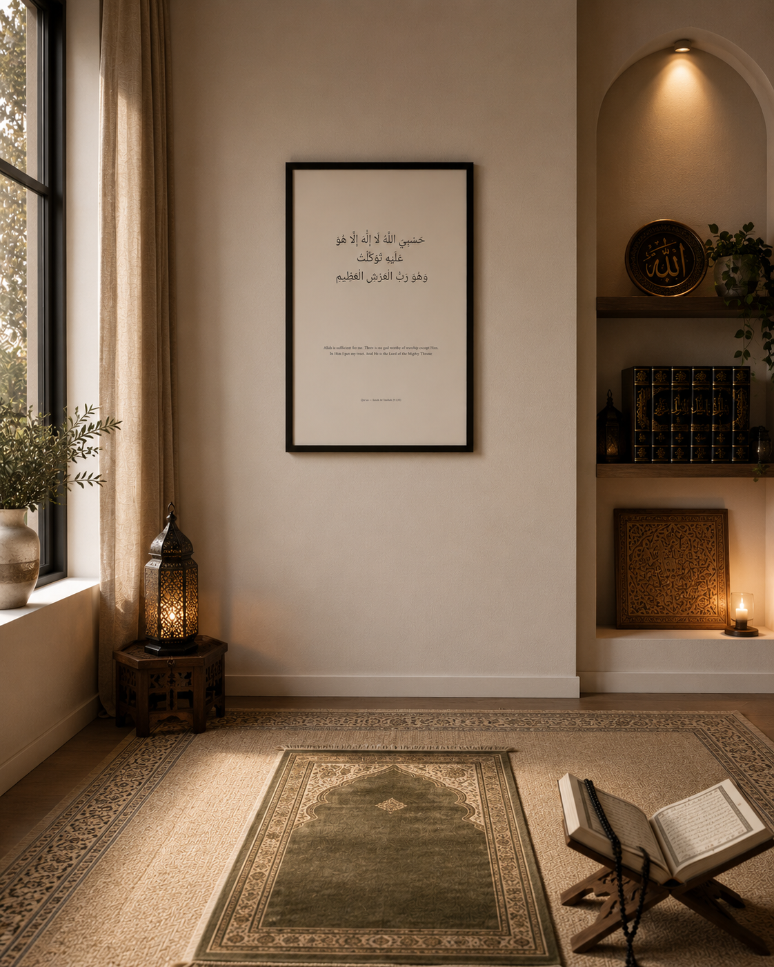 Hasbiyallahu – Framed Qur’anic Wall Art - Size A2 (42cm x 59.4cm)