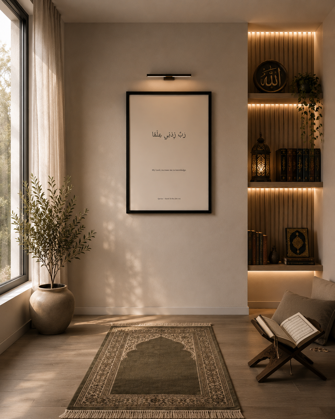 Rabbi Zidni Ilma – Framed Qur’anic Wall Art Size A2 (42cm x 59.4cm)