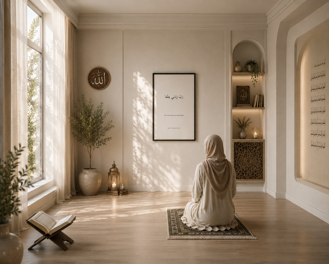 Rabbi Zidni Ilma – Framed Qur’anic Wall Art Size A2 (42cm x 59.4cm)